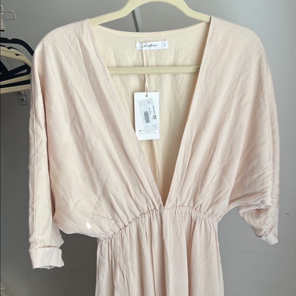 Girl and the Sun V Neck Linen Dress Maxi NWT - Picture 3 of 4